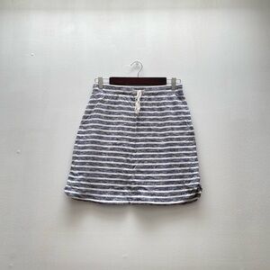 Kenji - Striped Gray and White Terry Cloth Skirt